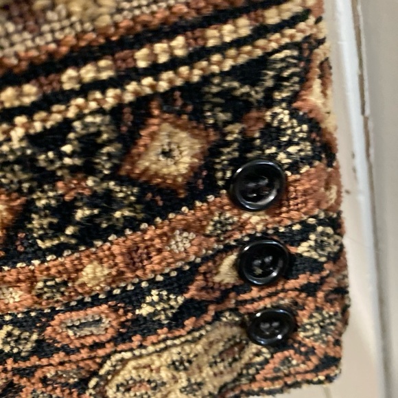 Rare Vintage 70s Anne Klein Tapestry tribal Pattern Blazer Jacket With Pockets 6 - Picture 5 of 14